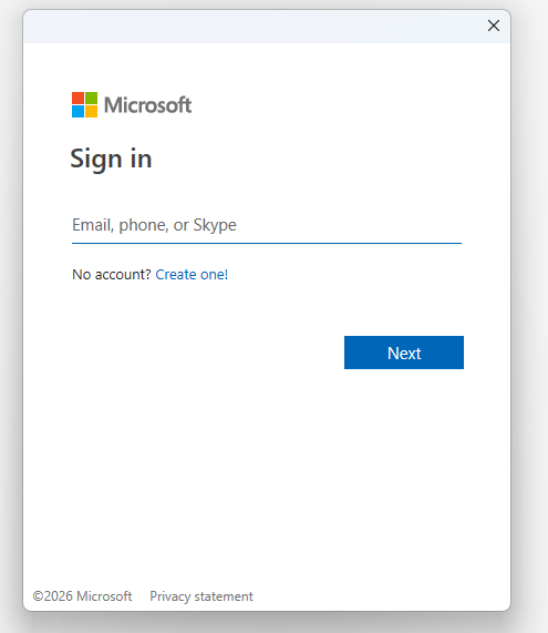 Outlook Classic sign-in window prompting the user to re-enter their Microsoft 365 account details.